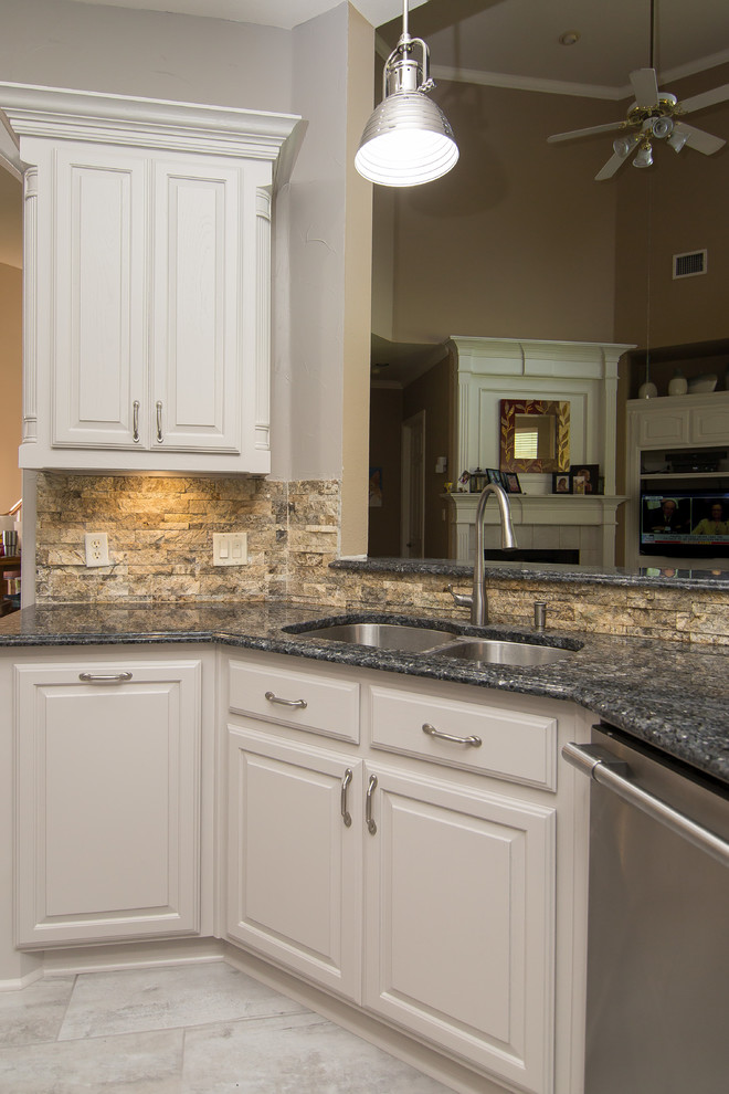 Kitchen | Painted Cabinets & Walls | New Modern Tile Floors