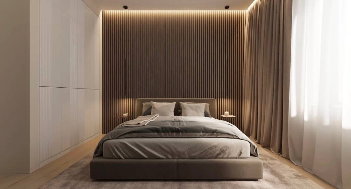 Спальная комната с уединенным рабочем местом