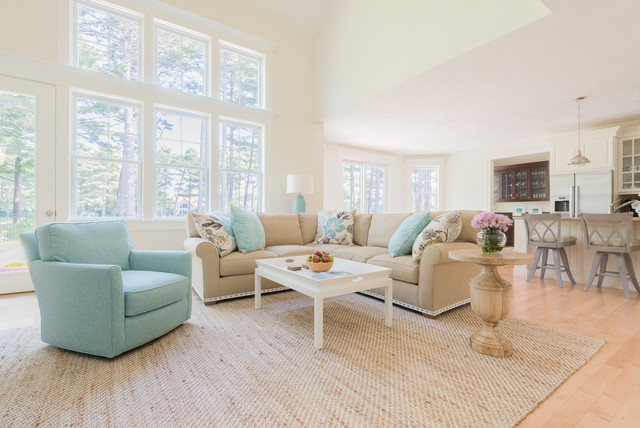 Mashpee Summer Home transitional-living-room