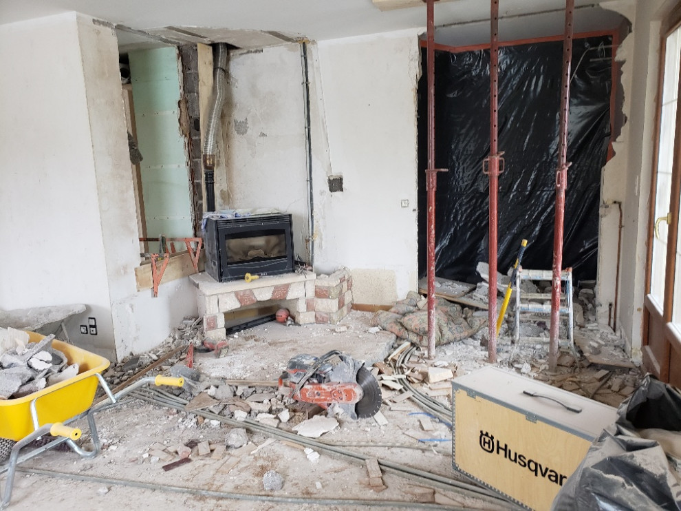 travaux pour modification ouverture et emplacement de la cheminée