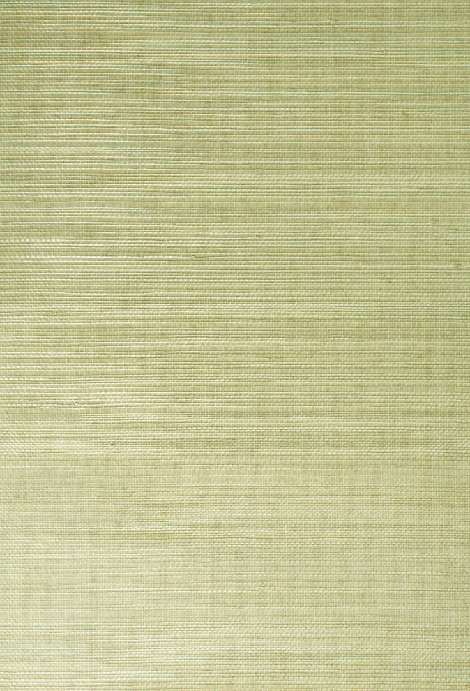 Narumi Light Green Grasscloth Wallpaper Contemporary Wallpaper by