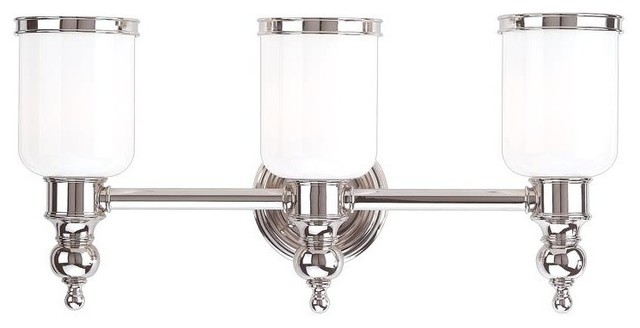 Chatham 3 Light Bath Bracket in Polished Nickel - Traditional ...