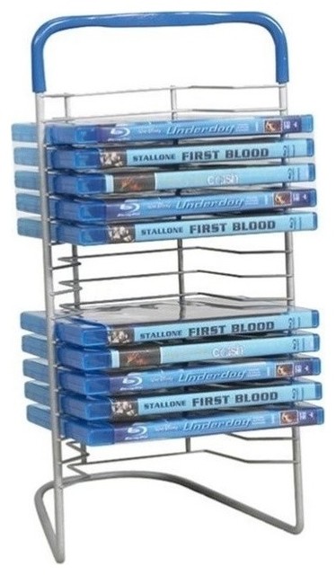 Pemberly Row 15" Blu-Ray Nestable Metal Tower in Silver and Blue