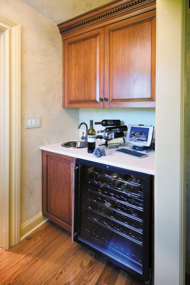 WetBar With Built In Wine Refrigerator Traditional New York by