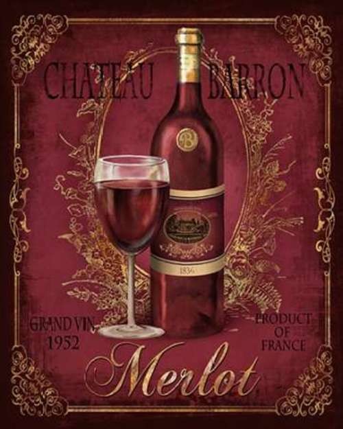 WINE ART PRINT Merlot Conrad Knutsen