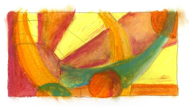 croquis aux pastels moderne-tableau-d-art
