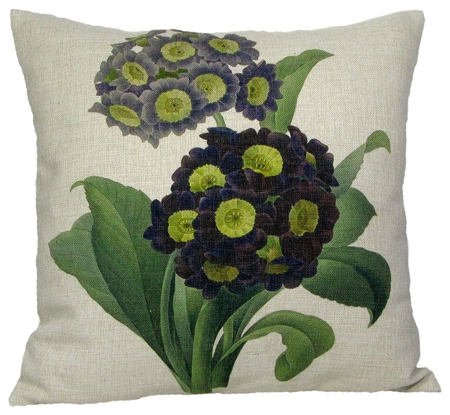 Purple Primrose Throw Pillow Case Traditional Decorative Pillows