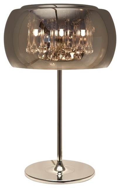 23 8 Tall Table Lamp Crystal Droplets, Contemporary Table Lamps With Glass Shades