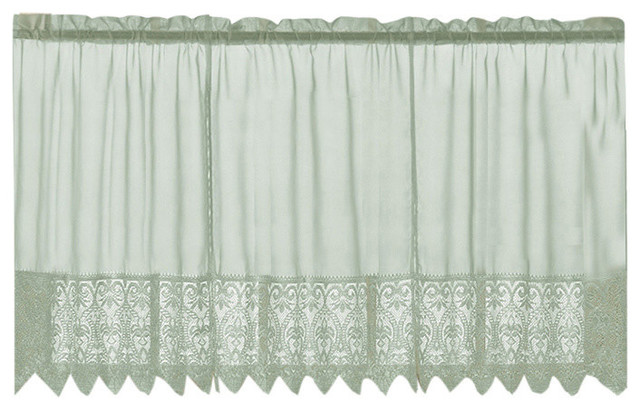 Valerie Sage Macrame Kitchen Curtain Traditional Curtains By