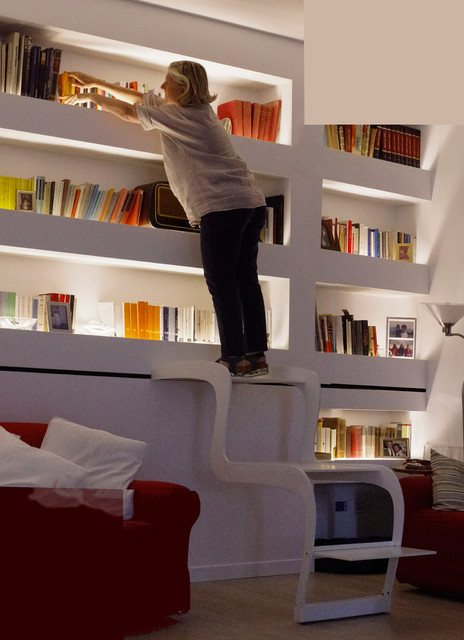 Libreria retroilluminata con Scaletta scorrevole - Contemporaneo - Bologna  - di Lauro Ghedini And Partners
