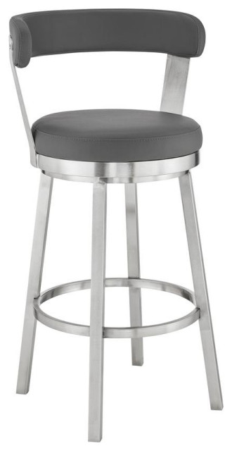 Bryant 26 Counter Height Swivel Bar Stool in Brushed Stainless Steel Finish... - Contemporary ...