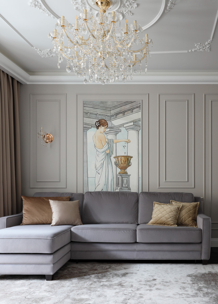 Реализованный дизайн-проект квартиры 90 кв.м.в стиле неоклассика