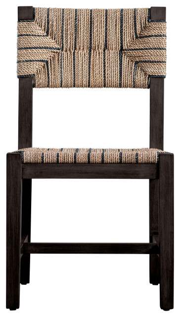 Mango Wood Chair With Brown And Black, Woven Rope Seat Dining Chairs