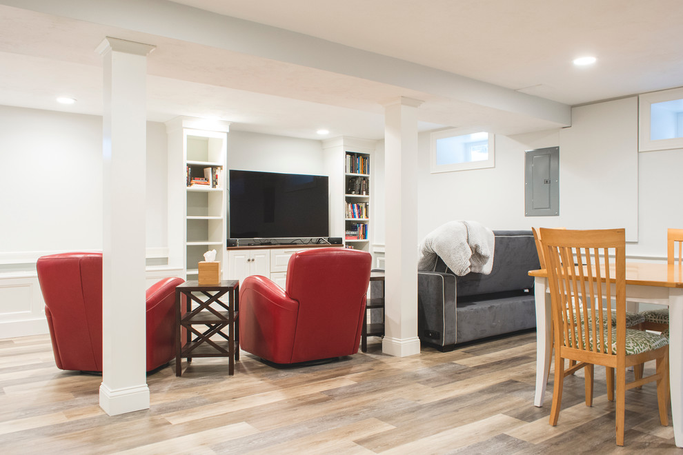 Inspiration for a transitional home design remodel in Boston
