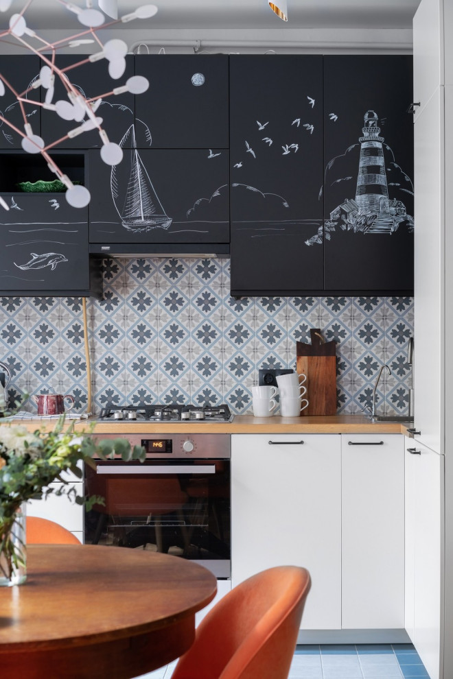 Уютная квартира для девушки. Оранжевый и синий