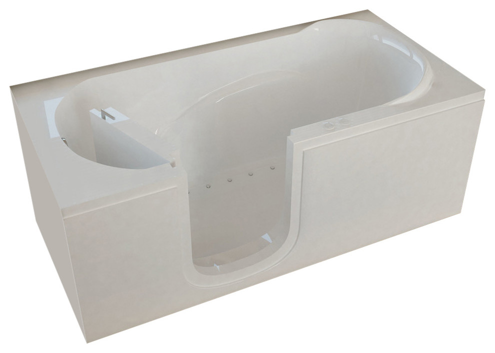 MediTub StepIn 30 x 60 Left Drain White Air Jetted StepIn Bathtub, 60