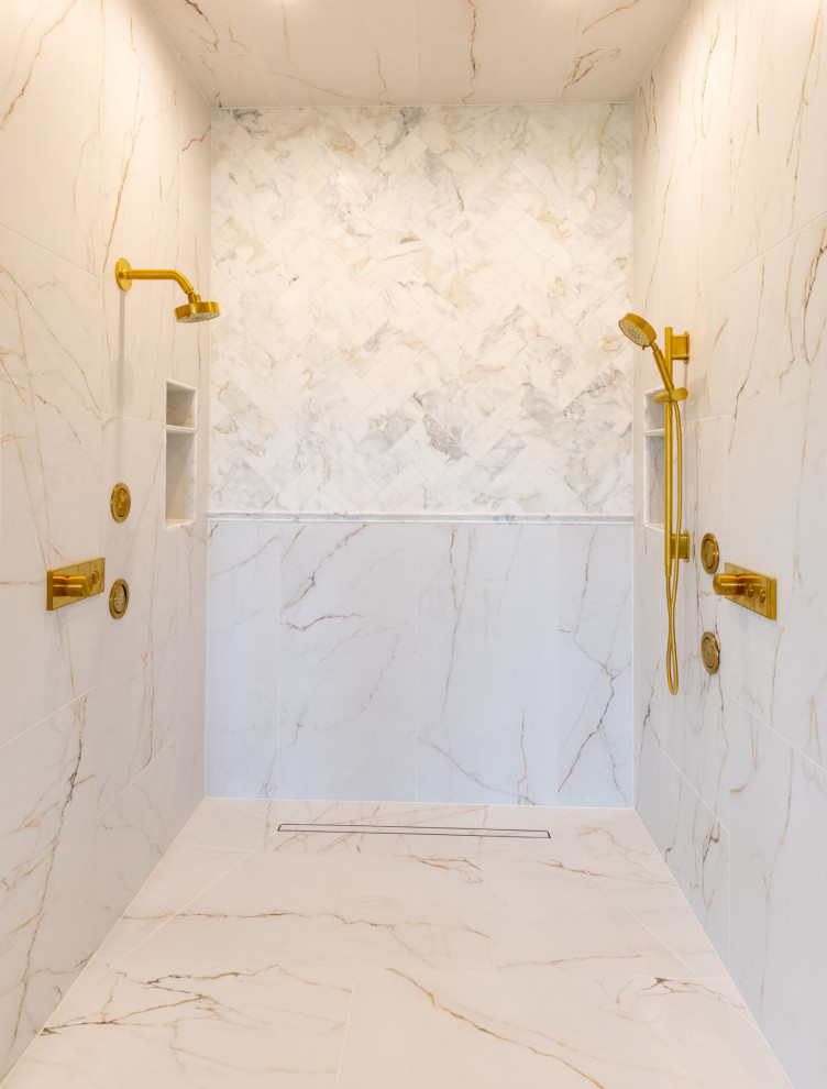 Modern Lux Primary Bathroom and Closet Remodel Leawood, KS Modern