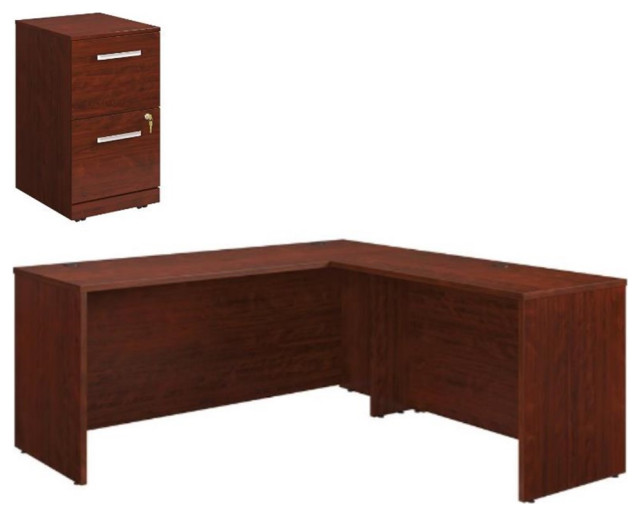 Home Square 2Piece Set with Desk and 2Drawers Mobile File