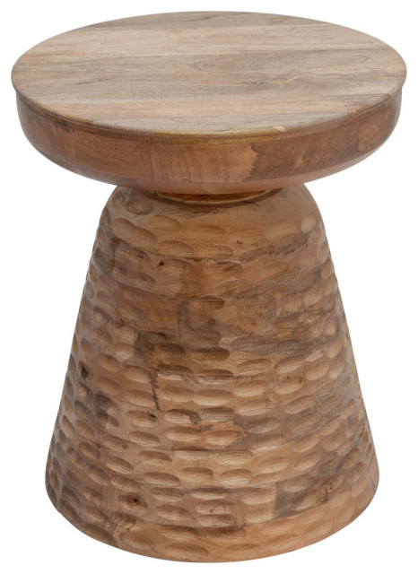 The Enduring Charm of a Hammered Brown Wood Block End Table