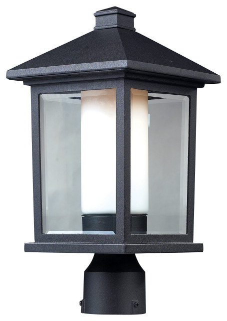 Mesa 1-Light Outdoor Post Mount Fixture Light In Black