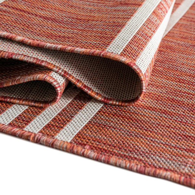 Rug Jill Zarin Jill Zarin Outdoor Rust Red Rectangular 9' 0 x 12' 0 ...