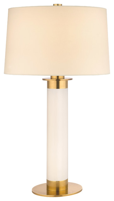 Thayer Aged Brass One-Light 25-Inch Table Lamp with Cream Shade