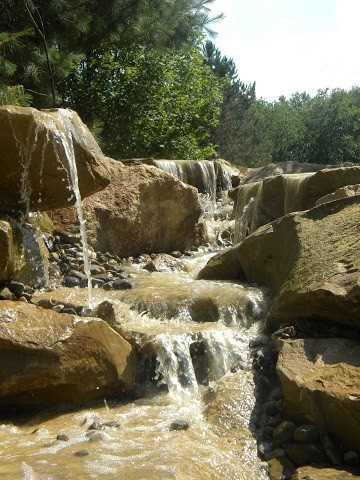 Carved Stones and Stream Waterfeature