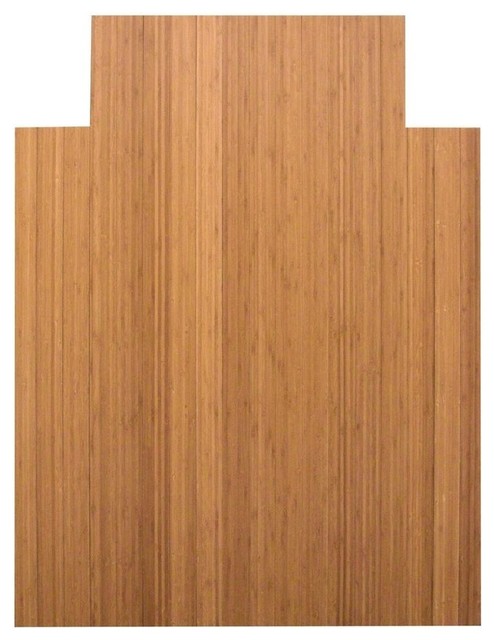 Bamboo Roll-Up Chair Mat, Natural, 36"x48", With Lip