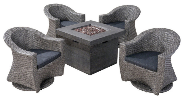 Gdf Studio Philippa Outdoor 4 Seater, Outdoor Patio Furniture Swivel Chairs