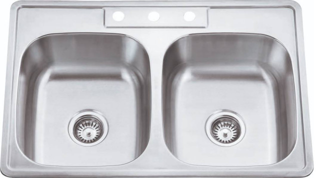 Stainless Steel 20 Gauge Double Bowl Drop In Kitchen Sink   Home Design 