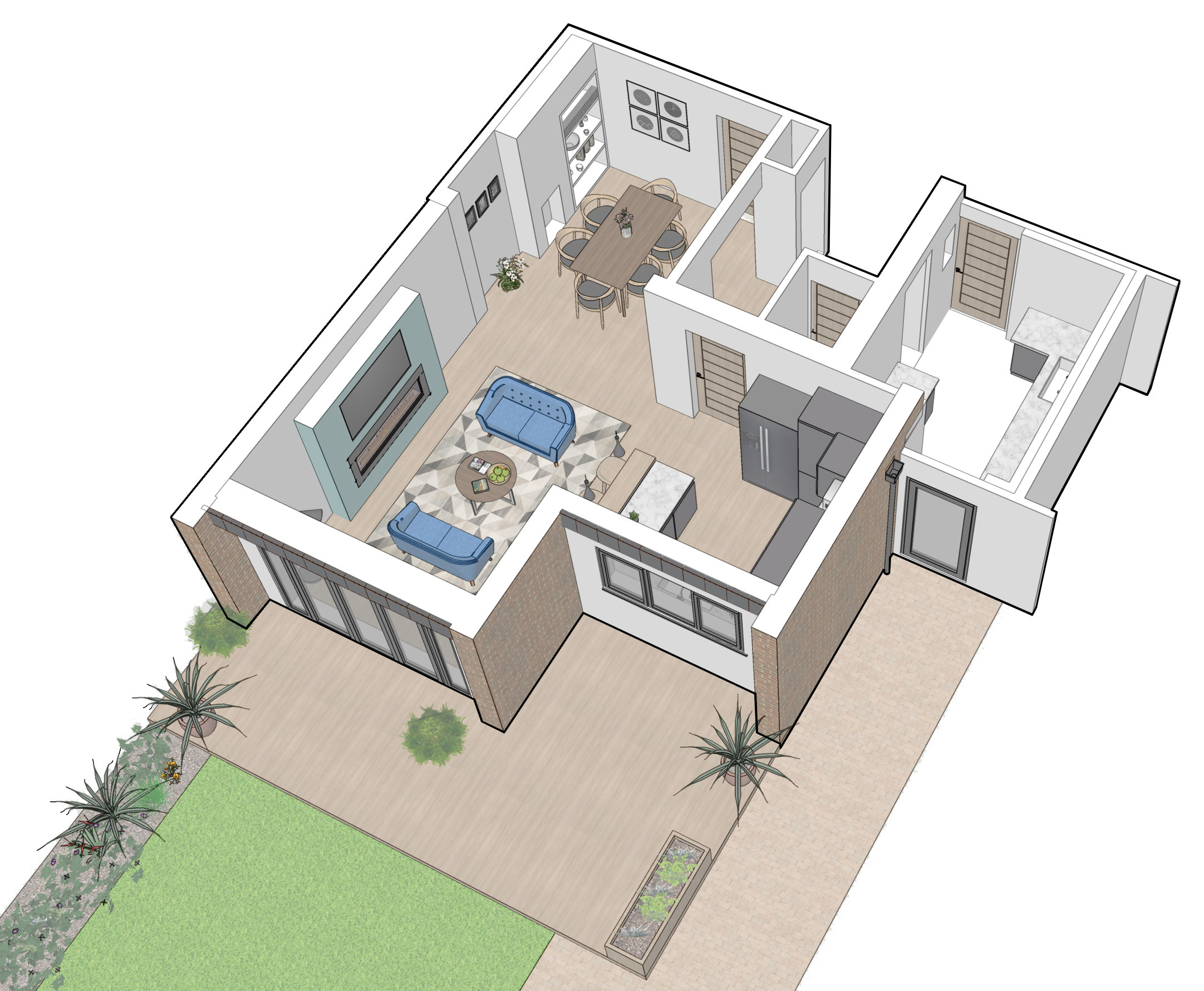 3D view of space, Contemporary, Extension