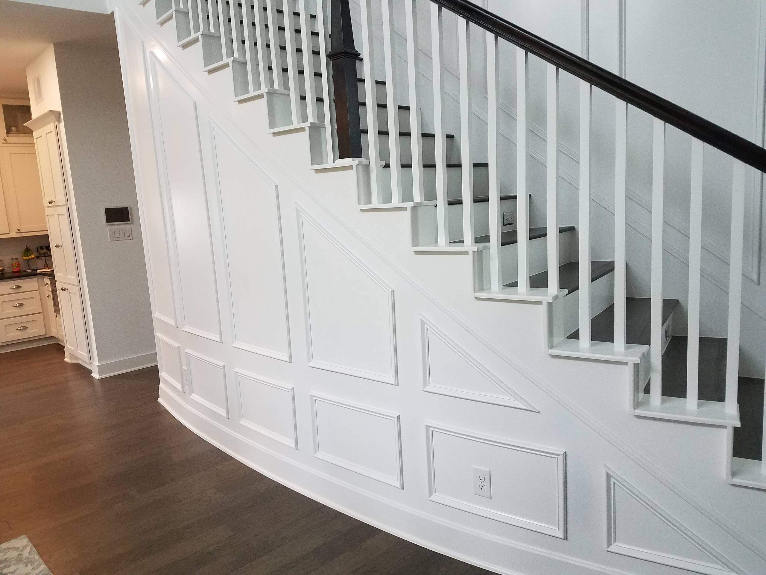 Curved Staircase Applied Block Panels