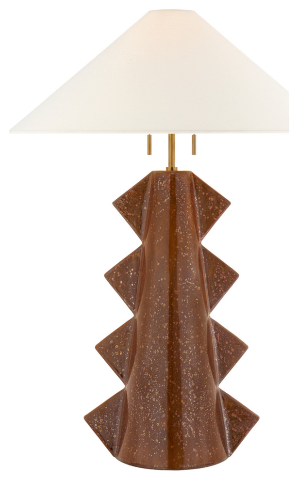 Senso Large Table Lamp in Autumn Copper with Linen Shade