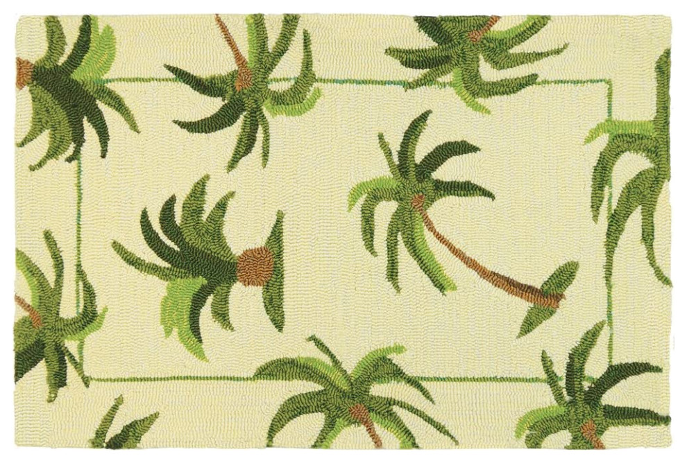JellyBean Accent Rug Hanalei Palm Tropical Outdoor Rugs by Uber