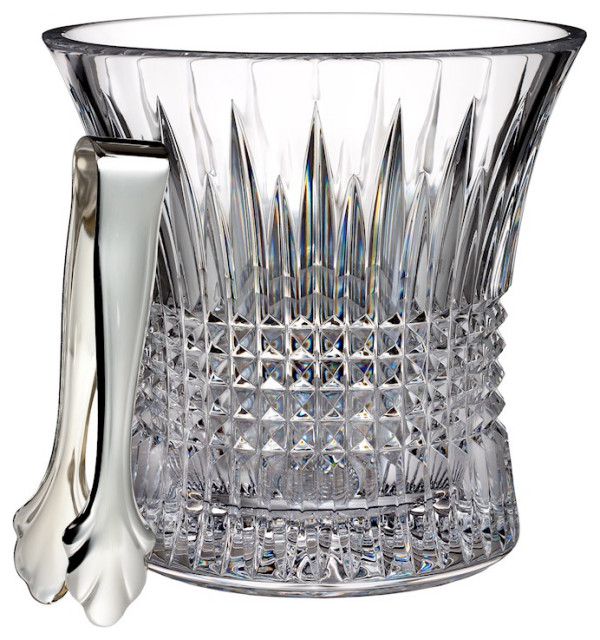 Waterford Lismore Diamond Ice Bucket With Tongs Ice Tools And Buckets