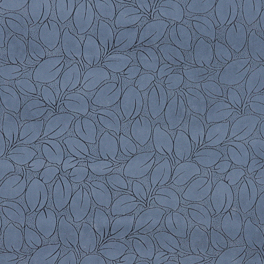 Sky Blue Leaves Microfiber Upholstery Fabric By The Yard