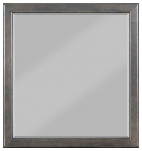 36"x38" Dark Gray Wood Mirror Transitional Wall Mirrors by HomeRoots Houzz