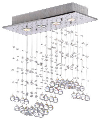 Aaliyah Wave 4 Light Ceiling Bubble Crystal Chandelier 19 5 X8 X22 Aaliyah Wave 4 Light Ceiling Bubble Crystal Chandelier