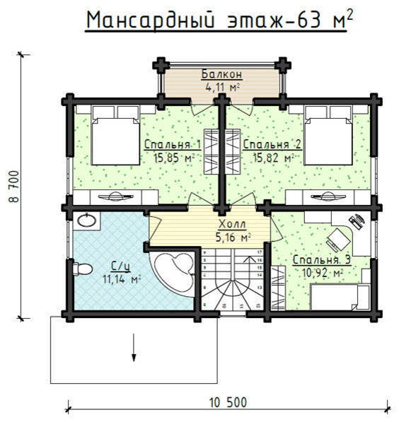 План мансардного этажа