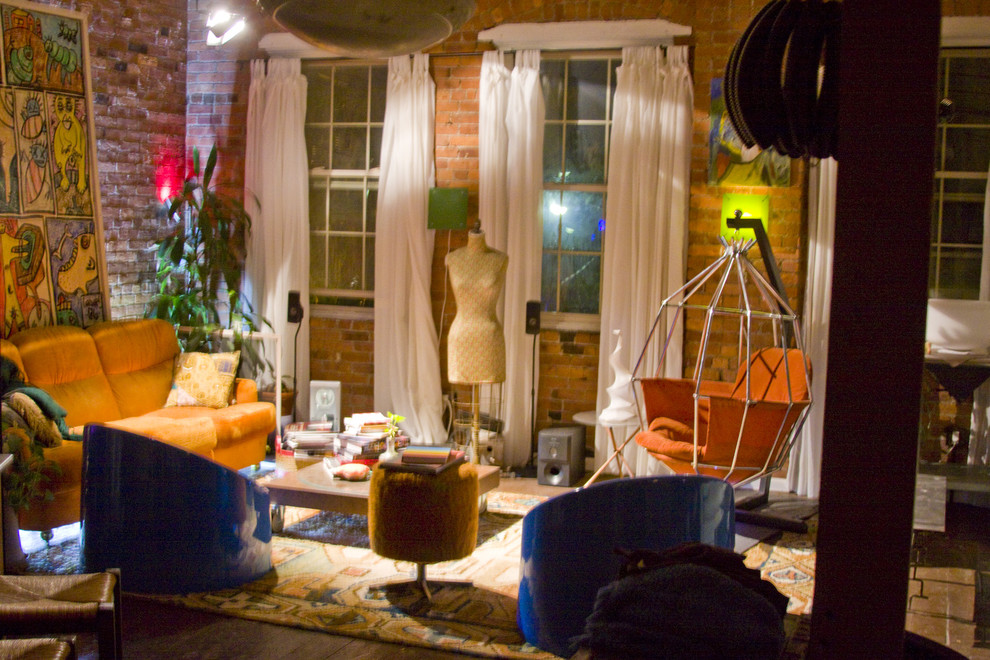 Photo of an eclectic living room in Boston.