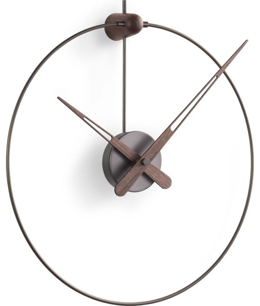 Nomon Micro Anda T Wall Clock Graphite/Walnut