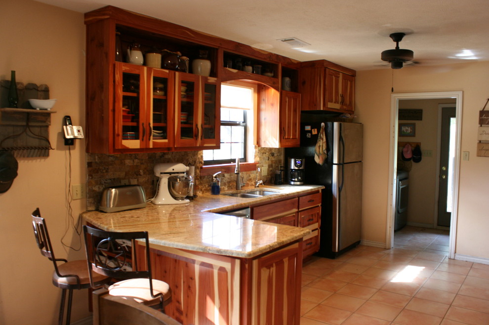 Inspiration for a rustic kitchen remodel in Austin