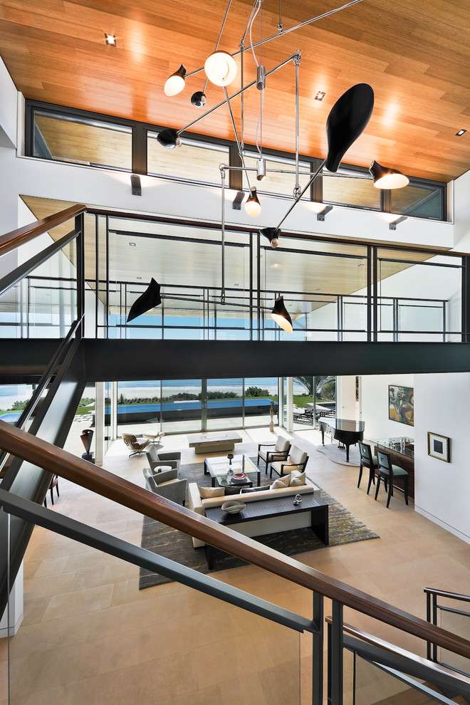 Photo of a modern home design in Santa Barbara.