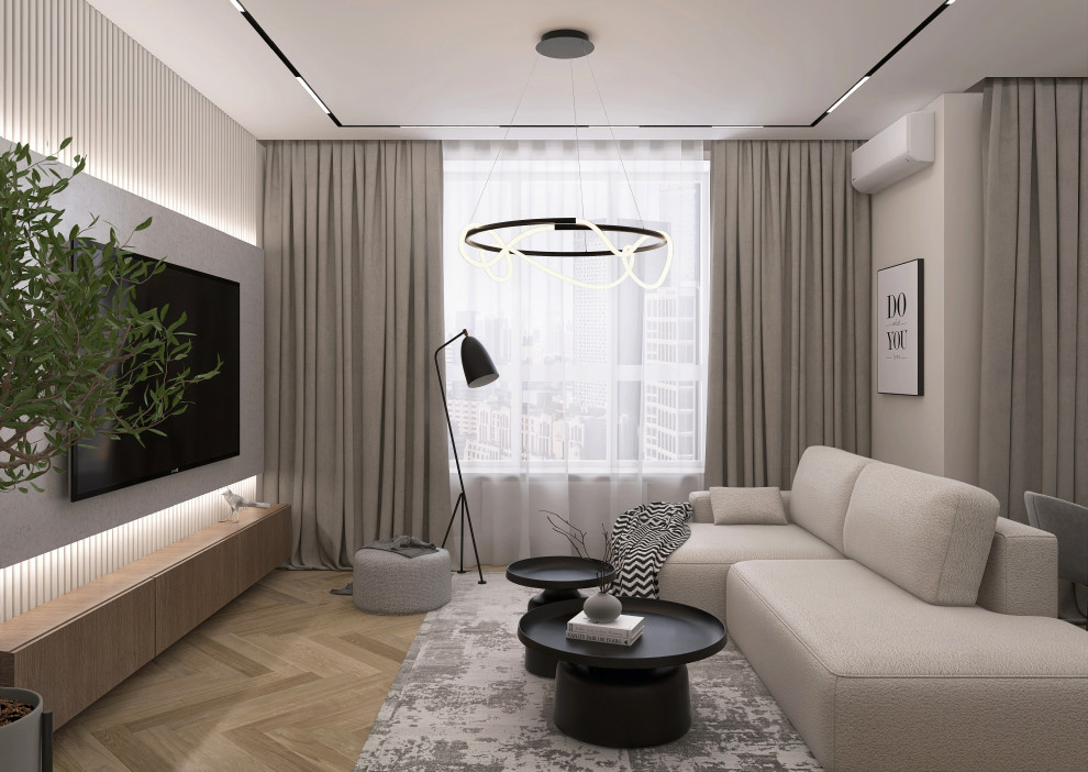 Современная кухня-гостиная (евродвушка)