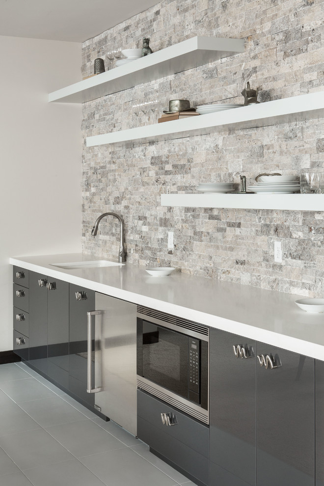 Minimalist kitchen photo in Salt Lake City