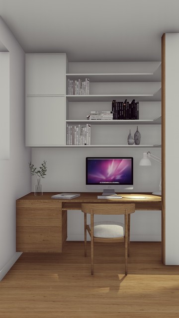 Little Bay Study midcentury-home-office