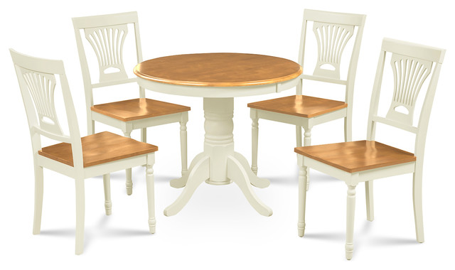 Brookline 36 Round Dining Table And Chair Set 5 Piece Wooden