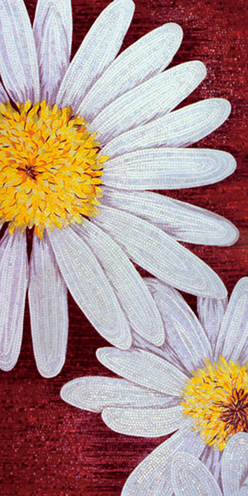 Колотое панно из мозаики - "Цветы-10"