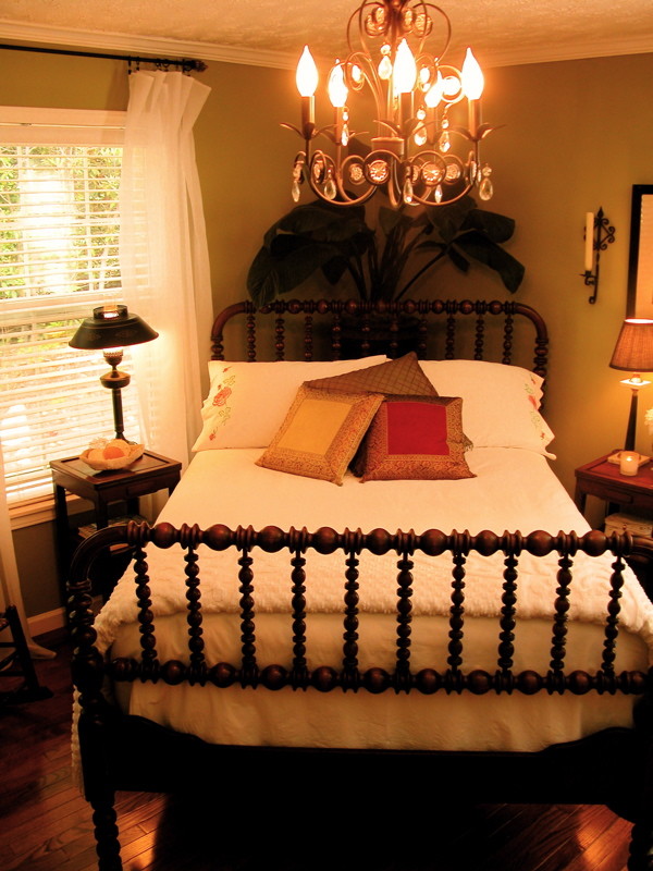 Design ideas for a tropical bedroom in Atlanta.
