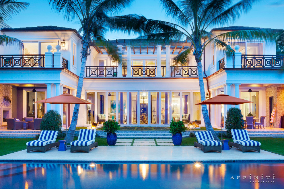 Inspiration for a transitional exterior home remodel in Miami